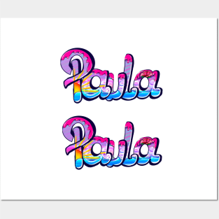 Paula girls first name in pink 2 personalised personalized customized name Paula Posters and Art